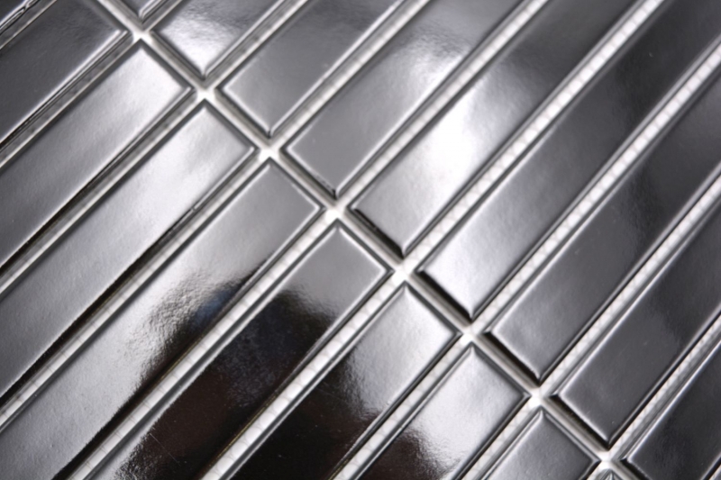 Cerámica mosaico negro brillante varilla mirada mosaico azulejo cocina pared azulejo backsplash baño ducha pared MOS24-S50_f