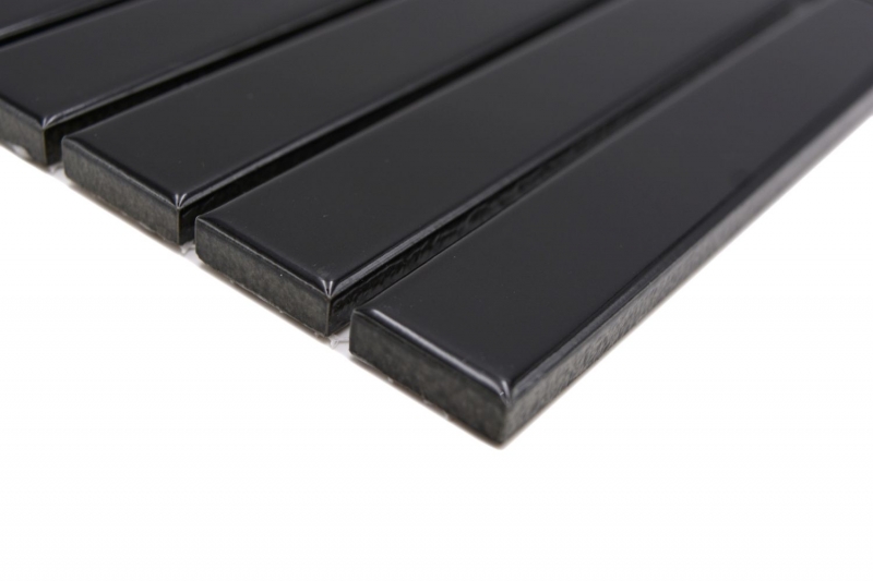 Cerámica mosaico negro brillante varilla mirada mosaico azulejo cocina pared azulejo backsplash baño ducha pared MOS24-S50_f