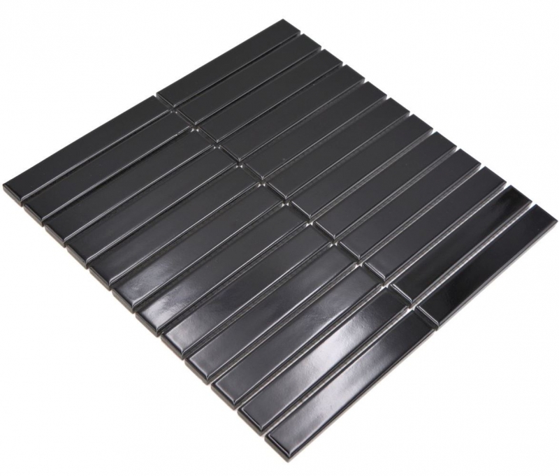 Cerámica mosaico negro brillante varilla mirada mosaico azulejo cocina pared azulejo backsplash baño ducha pared MOS24-S50_f