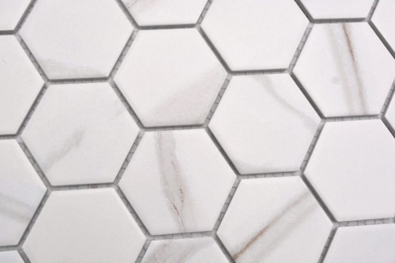 Cerámica mosaico blanco mate piedra mirada mosaico azulejo cocina pared azulejo espejo baño ducha pared MOS11G-0112_f