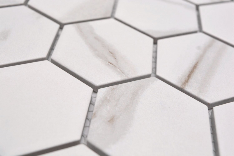 Cerámica mosaico blanco mate piedra mirada mosaico azulejo cocina pared azulejo espejo baño ducha pared MOS11G-0112_f