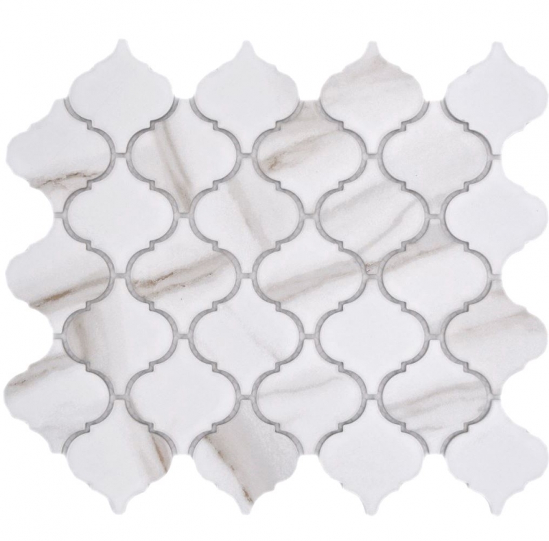 Cerámica mosaico blanco mate piedra mirada mosaico azulejo cocina pared azulejo espejo baño ducha pared MOS13-0204_f