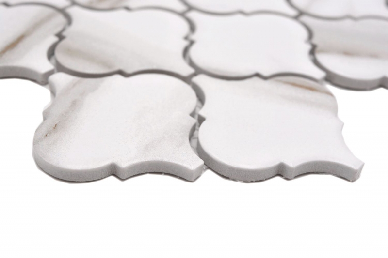 Cerámica mosaico blanco mate piedra mirada mosaico azulejo cocina pared azulejo espejo baño ducha pared MOS13-0204_f