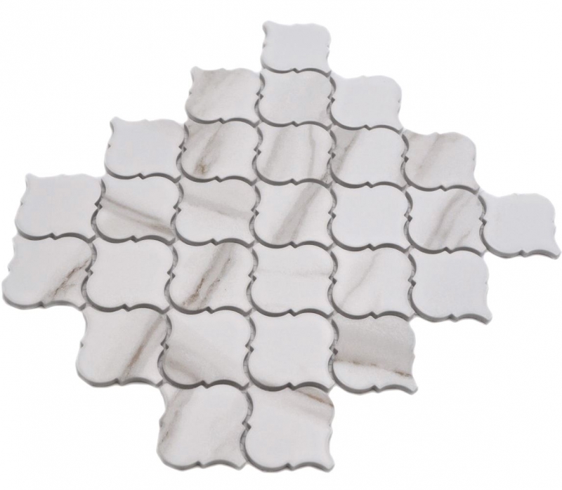Cerámica mosaico blanco mate piedra mirada mosaico azulejo cocina pared azulejo espejo baño ducha pared MOS13-0204_f