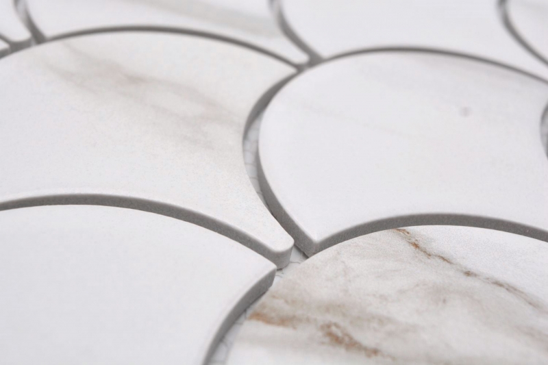 Cerámica mosaico blanco mate piedra mirada mosaico azulejo cocina pared azulejo espejo baño ducha pared MOS13-FS112_f