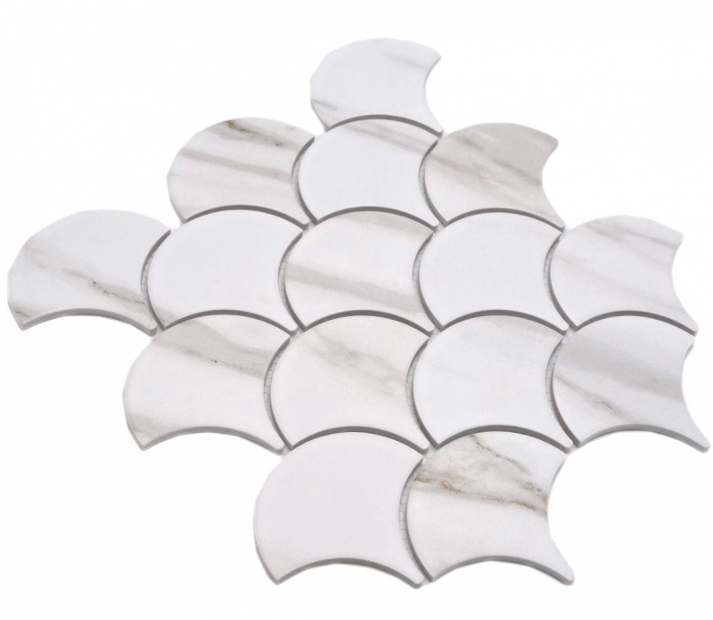 Cerámica mosaico blanco mate piedra mirada mosaico azulejo cocina pared azulejo espejo baño ducha pared MOS13-FS112_f