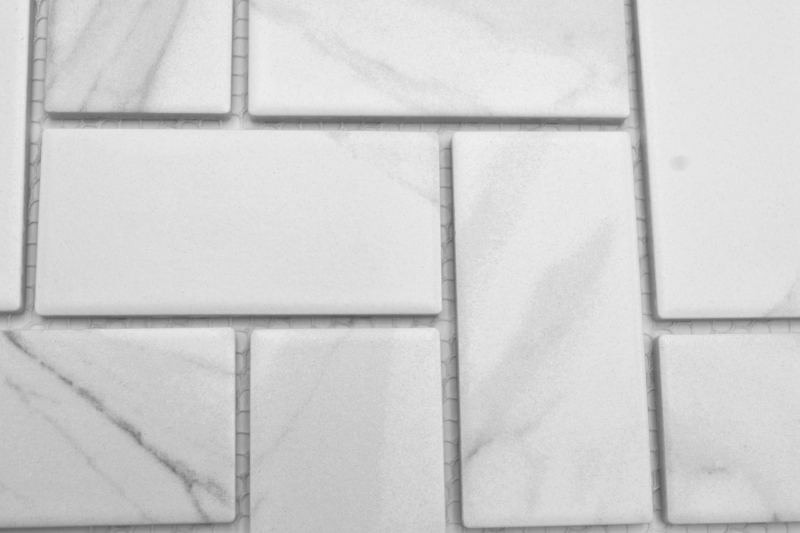 Cerámica mosaico blanco mate piedra mirada mosaico azulejo cocina pared azulejo espejo baño ducha pared MOS24-1102_f