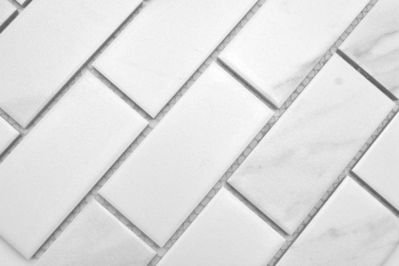 Cerámica mosaico blanco mate piedra mirada mosaico azulejo cocina pared azulejo espejo baño ducha pared MOS26M-1102_f