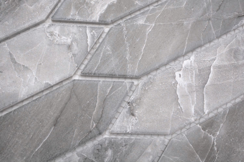 Mosaico de cerámica gris mate piedra mirada mosaico azulejo cocina pared azulejo espejo baño ducha pared MOS13-L0208_f