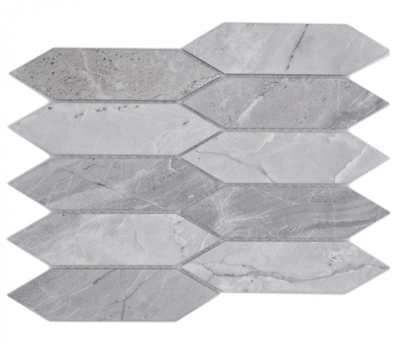 Mosaico de cerámica gris claro mate piedra mirada mosaico azulejo cocina pared azulejo espejo baño ducha pared MOS13-L0206_f