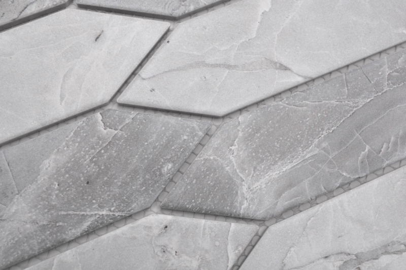 Mosaico de cerámica gris claro mate piedra mirada mosaico azulejo cocina pared azulejo espejo baño ducha pared MOS13-L0206_f
