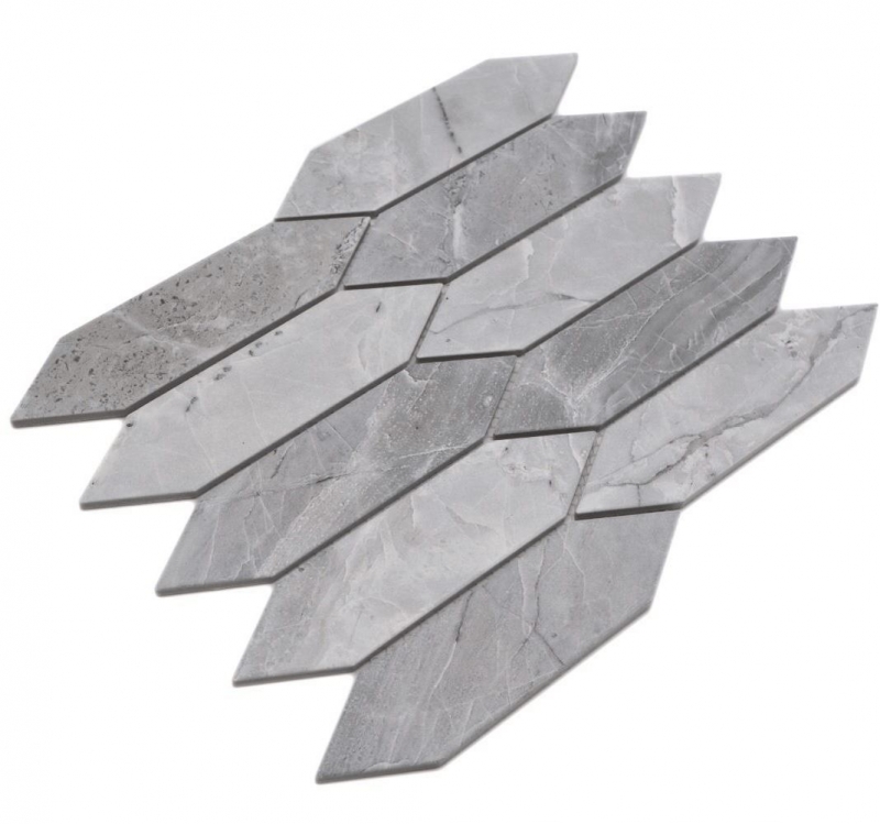 Mosaico de cerámica gris claro mate piedra mirada mosaico azulejo cocina pared azulejo espejo baño ducha pared MOS13-L0206_f