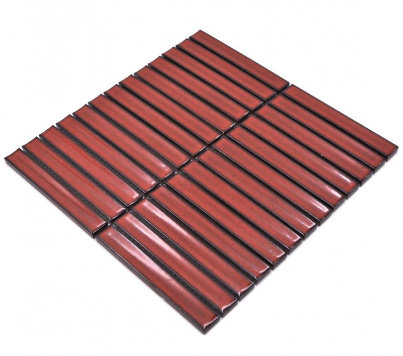 Cerámica mosaico rojo brillante varilla mirada mosaico azulejo cocina pared azulejo backsplash baño ducha pared MOS24-CS56_f