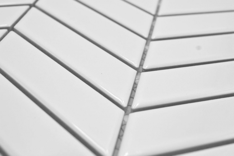 Cerámica mosaico blanco brillante flecha mirada mosaico azulejo cocina pared azulejo backsplash baño ducha pared MOS24-EV31_f