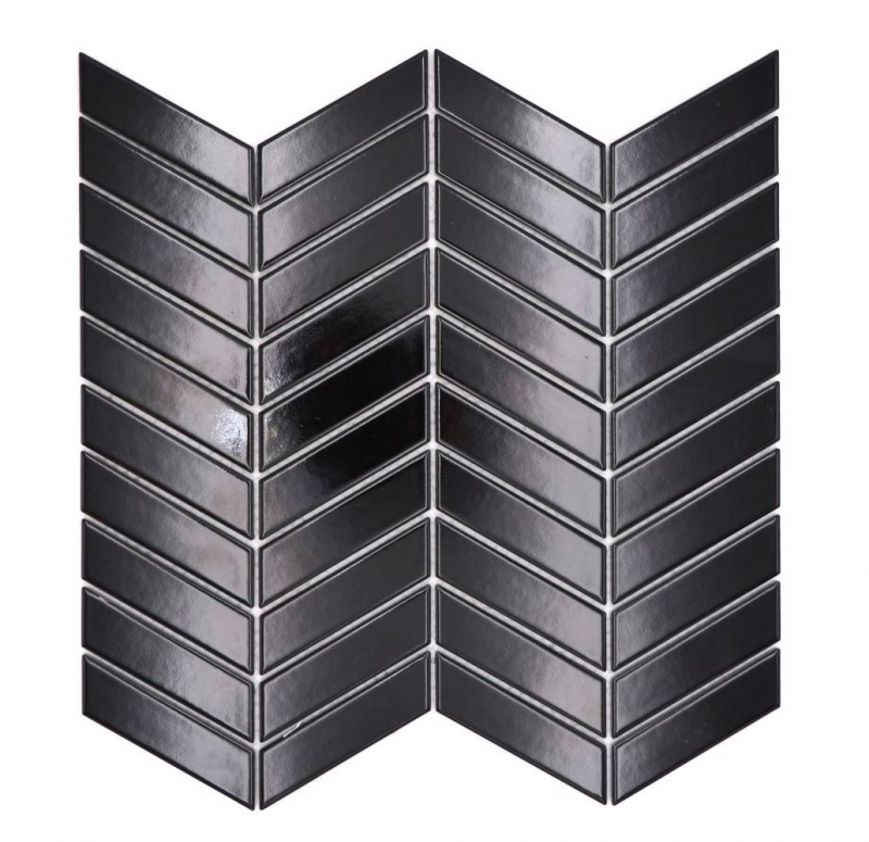 Cerámica mosaico negro brillante flecha mirada mosaico azulejo cocina pared azulejo espejo baño ducha pared MOS24-EV39_f