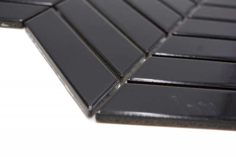Cerámica mosaico negro brillante flecha mirada mosaico azulejo cocina pared azulejo espejo baño ducha pared MOS24-EV39_f