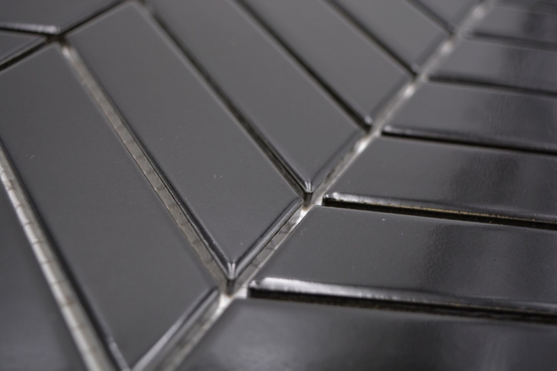 Cerámica mosaico negro brillante flecha mirada mosaico azulejo cocina pared azulejo espejo baño ducha pared MOS24-EV39_f