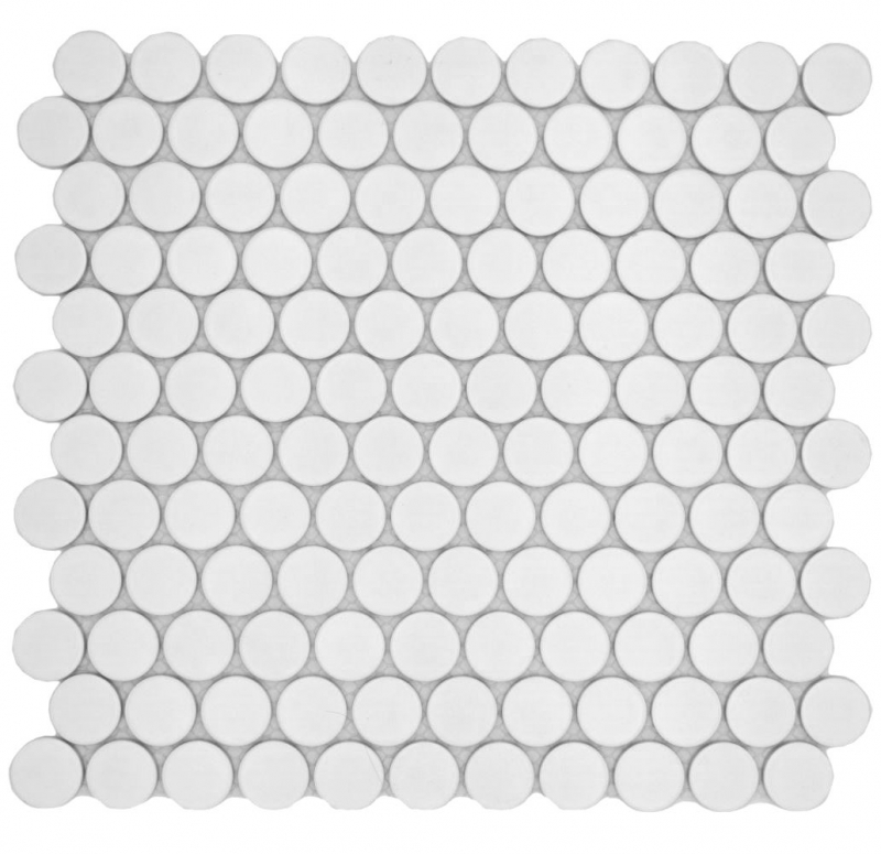 Cerámica mosaico blanco mate redondo mirada mosaico azulejo cocina pared azulejo espejo baño ducha pared MOS10-0111GR_f