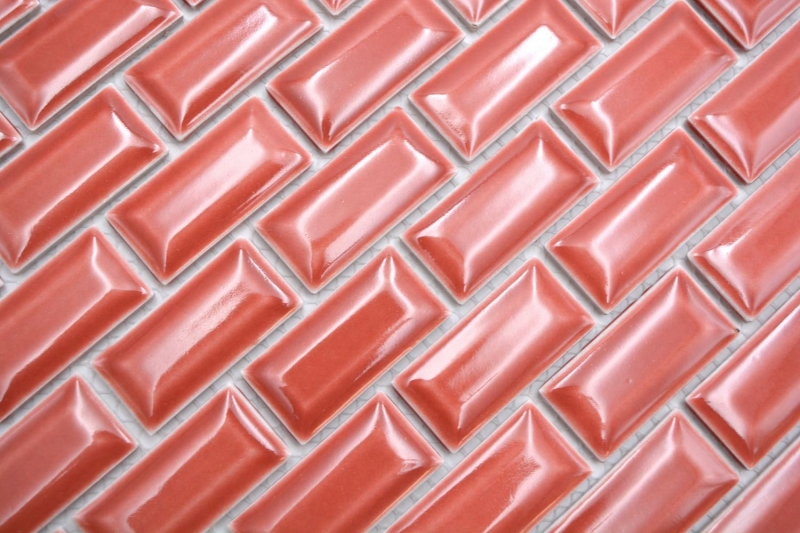 Cerámica mosaico rojo brillante metro mirada mosaico azulejo cocina pared azulejo espejo baño ducha pared MOS26-0912