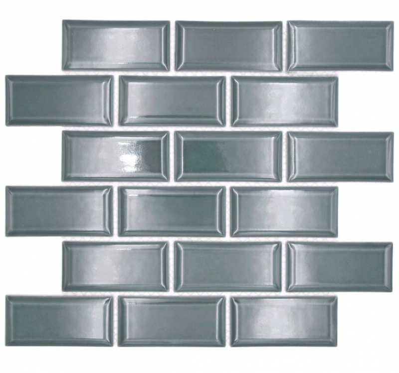 Mosaico de cerámica verde oscuro brillante metro mirada mosaico azulejo pared de la cocina azulejo backsplash baño ducha pared MOS24-06G_f
