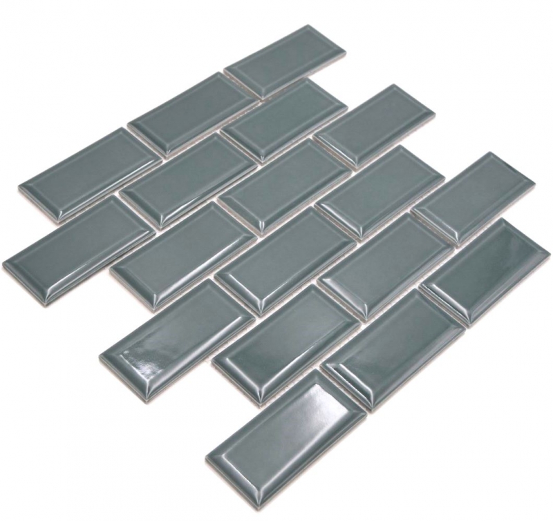 Mosaico de cerámica verde oscuro brillante metro mirada mosaico azulejo pared de la cocina azulejo backsplash baño ducha pared MOS24-06G_f
