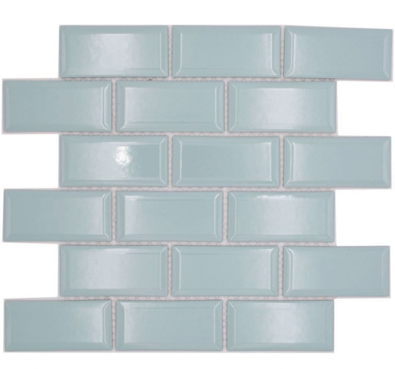 Mosaico de cerámica verde menta brillante metro mirada mosaico azulejo pared de la cocina azulejo backsplash baño ducha pared MOS24-06M_f