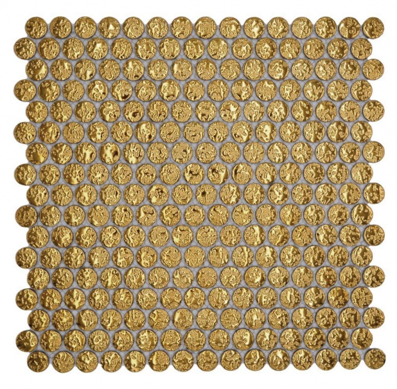 Mosaico de cerámica de oro brillante mirada redonda mosaico azulejo cocina pared azulejo backsplash baño MOS10-0707_f