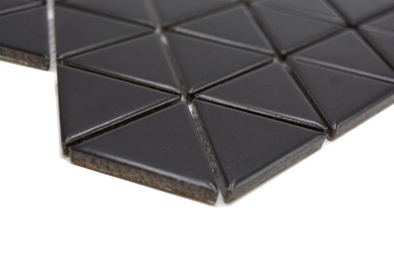 Cerámica mosaico negro mate triángulo mirada mosaico azulejo cocina pared azulejo espejo baño ducha pared MOS13-t49_f