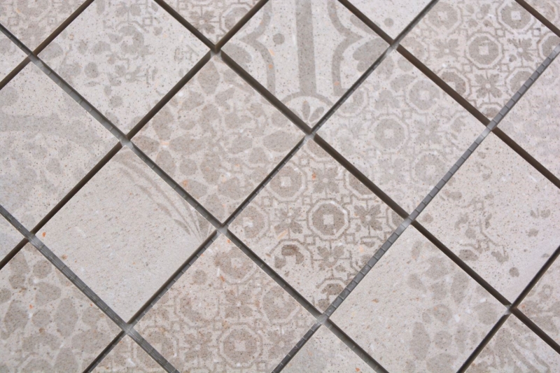 Cerámica mosaico beige mate retro look mosaico azulejo cocina pared azulejo espejo baño ducha pared MOS14-B1_f