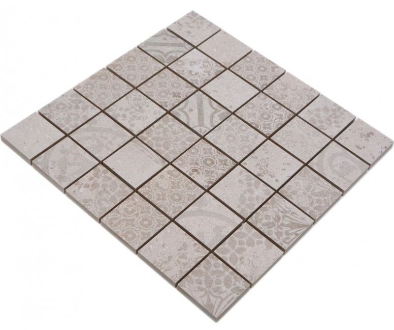 Cerámica mosaico beige mate retro look mosaico azulejo cocina pared azulejo espejo baño ducha pared MOS14-B1_f