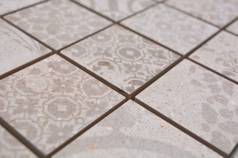 Cerámica mosaico beige mate retro look mosaico azulejo cocina pared azulejo espejo baño ducha pared MOS14-B1_f