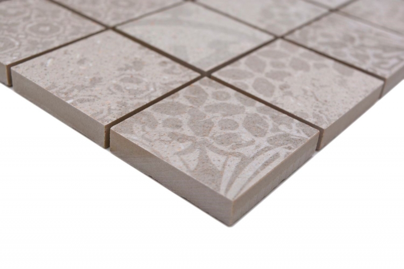 Cerámica mosaico beige mate retro look mosaico azulejo cocina pared azulejo espejo baño ducha pared MOS14-B1_f