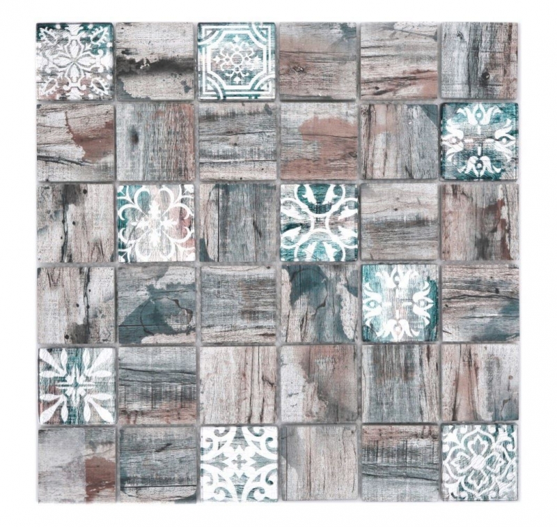 Azulejo de mosaico de vidrio mosaico mezcla gris marrón verde mate azulejo de mosaico cocina pared azulejo espejo baño ducha pared MOS160-W900_f