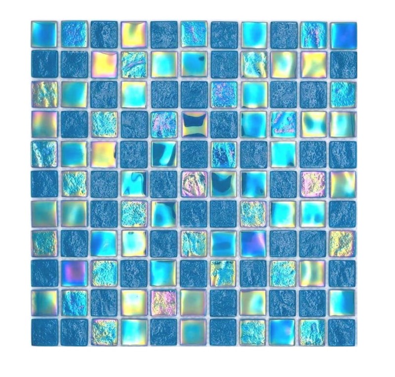 Mosaico de azulejos de vidrio mosaico iridium azul brillante mosaico azulejo de la pared de la cocina azulejo espejo baño ducha pared MOS65-S63_f