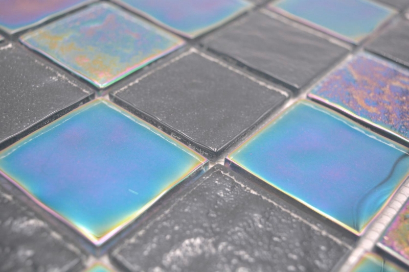 Mosaico de azulejos de vidrio mosaico iridium azul negro brillante mosaico azulejos de la pared de la cocina azulejo espejo baño ducha pared MOS66-S65-48_f