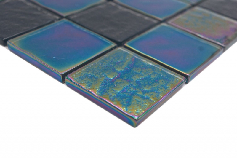 Mosaico de azulejos de vidrio mosaico iridium azul negro brillante mosaico azulejos de la pared de la cocina azulejo espejo baño ducha pared MOS66-S65-48_f