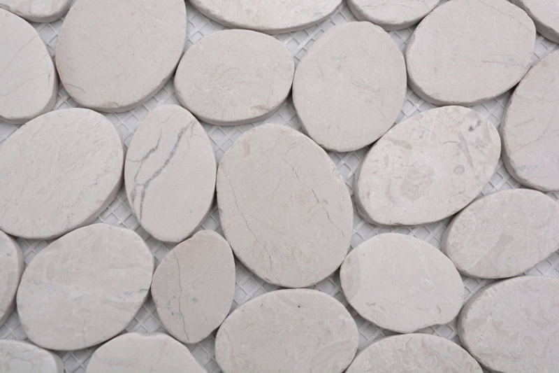 Mosaico de piedra natural Mosaico de azulejos mezcla blanco/azul/naranja/gris aspecto guijarro mate Mosaico de azulejos Pared de cocina Revestimiento de azulejos Baño Pared de ducha MOS30-0101_f