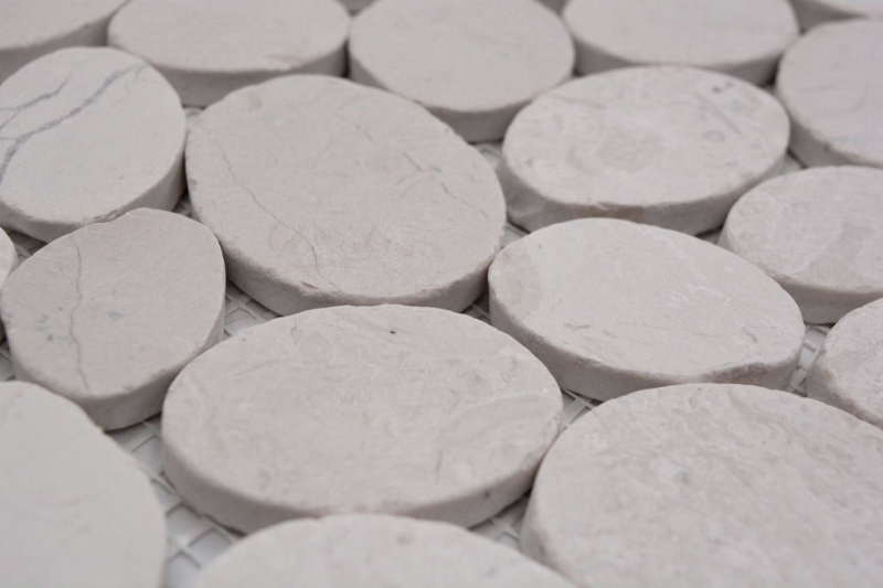 Mosaico de piedra natural Mosaico de azulejos mezcla blanco/azul/naranja/gris aspecto guijarro mate Mosaico de azulejos Pared de cocina Revestimiento de azulejos Baño Pared de ducha MOS30-0101_f