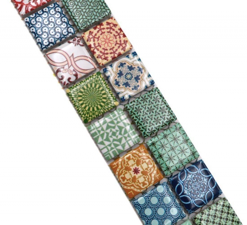 Borde Borde mosaico multicolor multicolor mate retro look mosaico azulejo cocina pared azulejo espejo baño ducha pared MOS18DBOR-1616_f