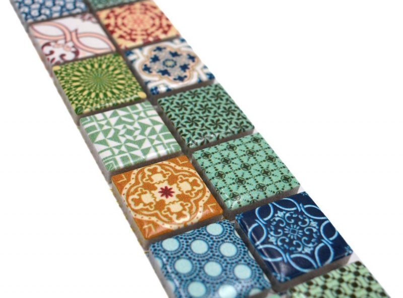 Borde Borde mosaico multicolor multicolor mate retro look mosaico azulejo cocina pared azulejo espejo baño ducha pared MOS18DBOR-1616_f