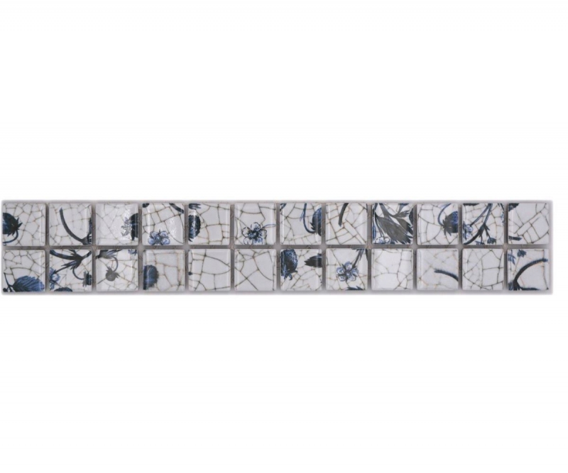 Frontera Frontera mosaico mezcla blanco/azul brillante delft mirada mosaico azulejo cocina pared azulejo espejo baño ducha pared MOS18DBOR-1404_f