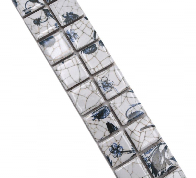 Frontera Frontera mosaico mezcla blanco/azul brillante delft mirada mosaico azulejo cocina pared azulejo espejo baño ducha pared MOS18DBOR-1404_f