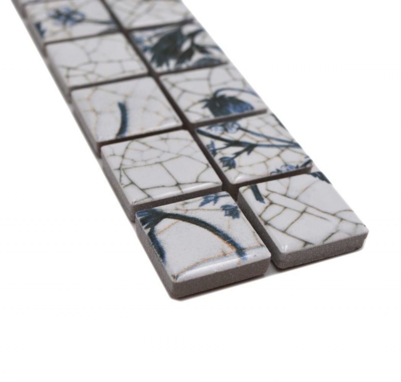 Frontera Frontera mosaico mezcla blanco/azul brillante delft mirada mosaico azulejo cocina pared azulejo espejo baño ducha pared MOS18DBOR-1404_f