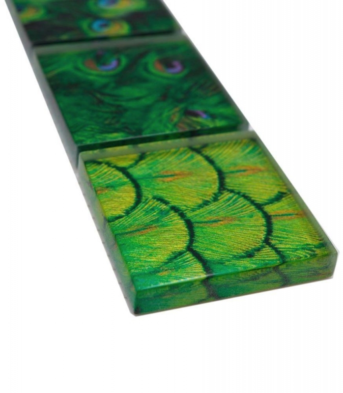 Borde Borde mosaico verde brillante aspecto salvaje mosaico azulejo pared cocina azulejo espejo baño ducha pared MOS78BOR-W88_f