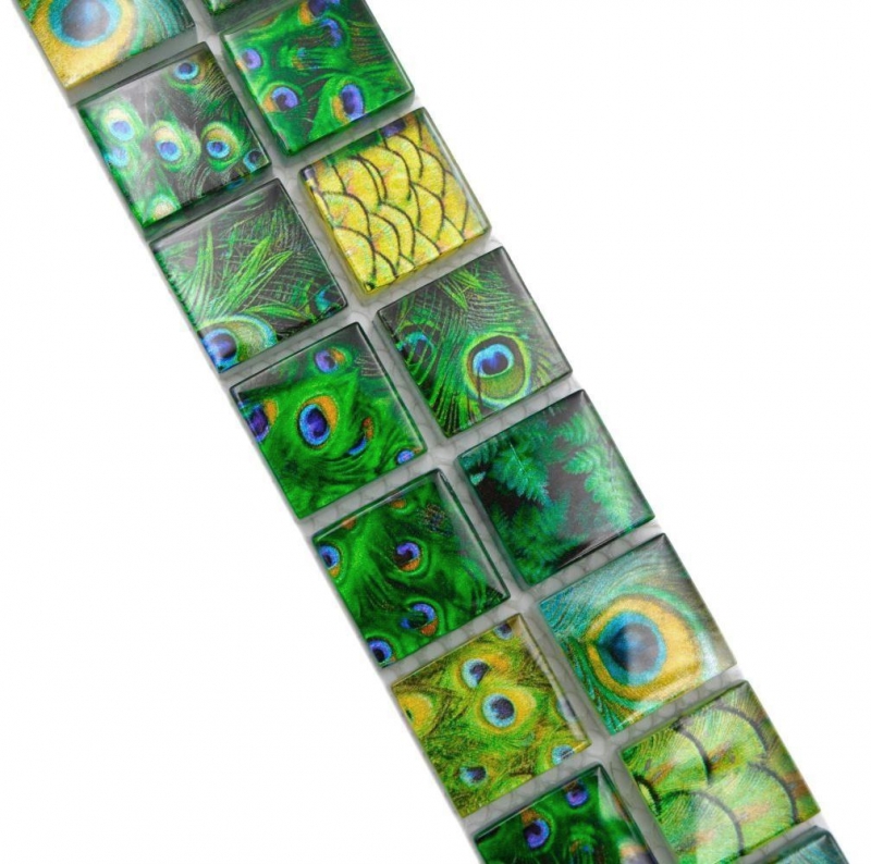Borde Borde mosaico verde brillante aspecto salvaje mosaico azulejo pared cocina azulejo espejo baño ducha pared MOS68BOR-WL84_f