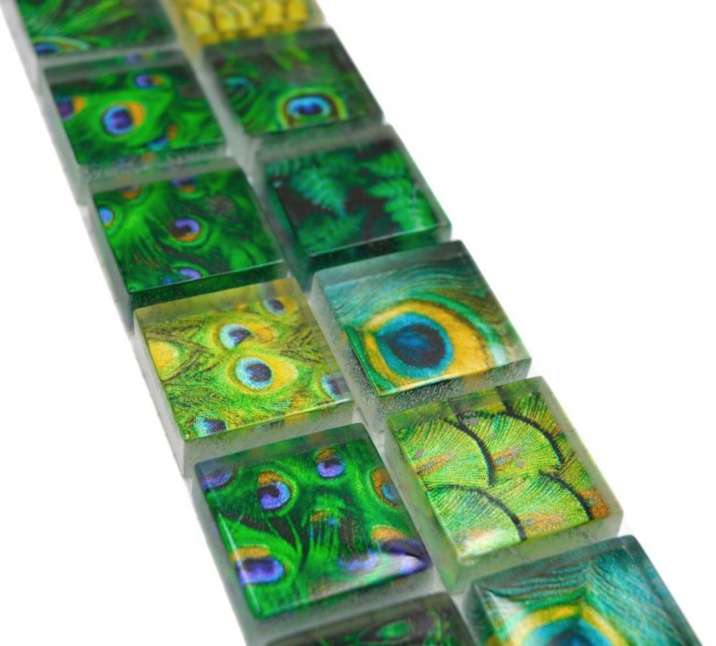 Borde Borde mosaico verde brillante aspecto salvaje mosaico azulejo pared cocina azulejo espejo baño ducha pared MOS68BOR-WL84_f