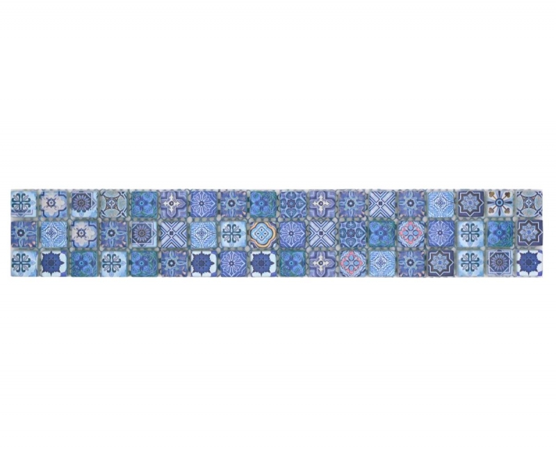 Borde Borde mosaico azul mate aspecto retro mosaico azulejo pared cocina azulejo espejo baño ducha pared MOS78BOR-RB33_f