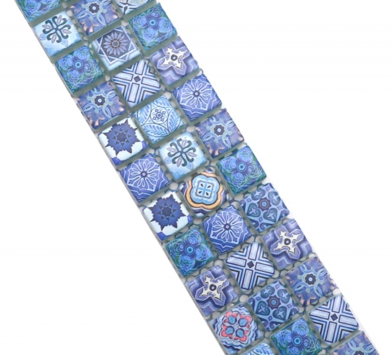 Borde Borde mosaico azul mate aspecto retro mosaico azulejo pared cocina azulejo espejo baño ducha pared MOS78BOR-RB33_f