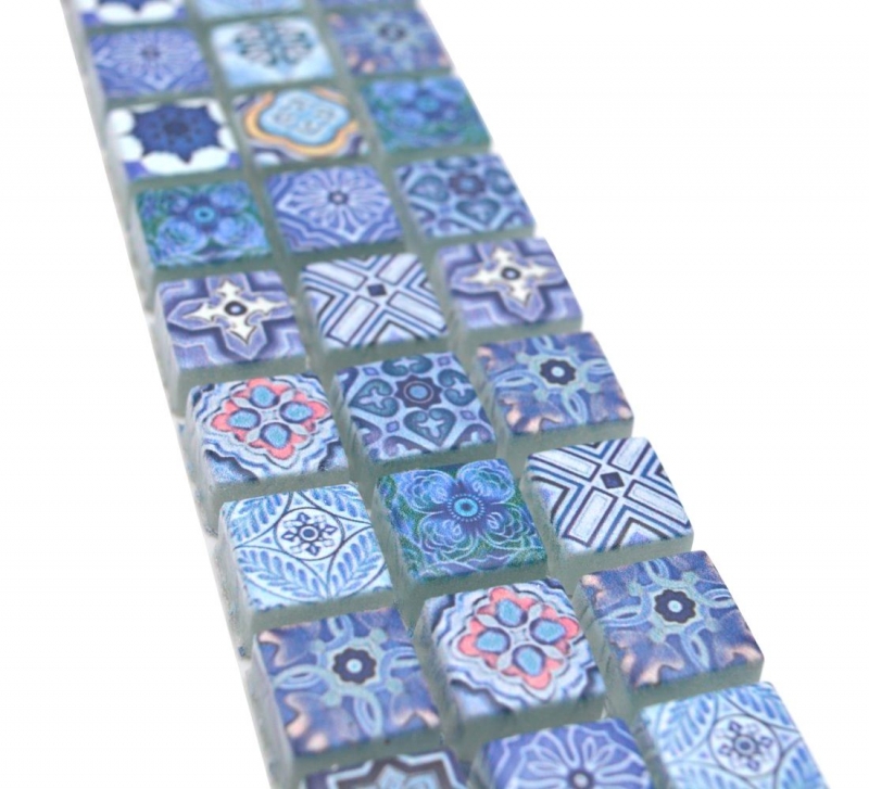 Borde Borde mosaico azul mate aspecto retro mosaico azulejo pared cocina azulejo espejo baño ducha pared MOS78BOR-RB33_f