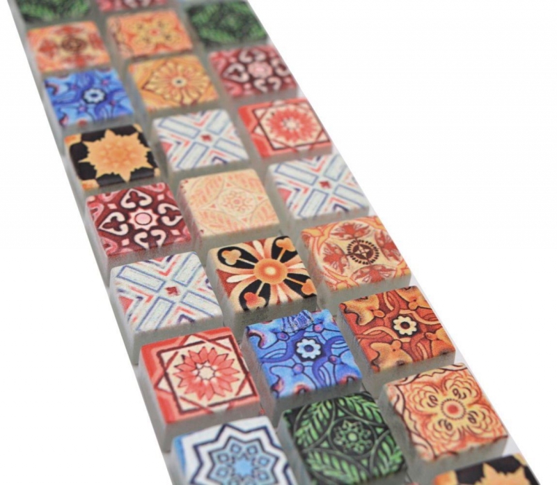 Borde Borde mosaico multicolor mate aspecto retro mosaico azulejo pared cocina azulejo espejo baño ducha pared MOS78BOR-RB83_f